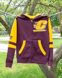 Action C Maroon & Gold Color Block Youth Full Zip Hoodie