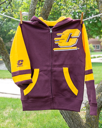 Action C Maroon & Gold Color Block Youth Full Zip Hoodie