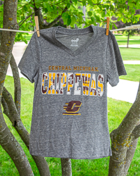Central Michigan Chippewas Action C Heather Gray Youth V-Neck T-Shirt