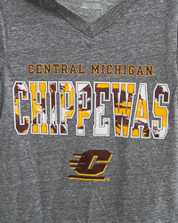 Central Michigan Chippewas Action C Heather Gray Youth V-Neck T-Shirt