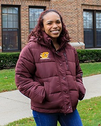 Action C Maroon Hooded Puffer Jacket