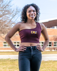 CMU Maroon Women's One Strap Crop Top