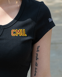 CMU Black Cali Crop V-Cut T-Shirt