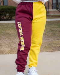 Central Michigan Maroon & Gold Color Block Women's Sweatpants