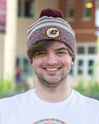 Action C Maroon & Gray Stripe Fleece Lined Pom Hat