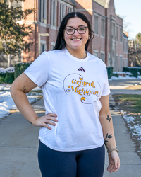 Central Michigan Script White Women's T-Shirt