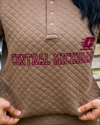 Central Michigan Action C Walnut Quilted Snap Fleece Pullover