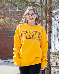 CMU Block Letters Gold Crewneck Sweatshirt