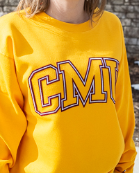 CMU Block Letters Gold Crewneck Sweatshirt