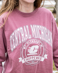 Central Michigan Chippewas Action C Vintage Maroon Long Sleeve T-Shirt