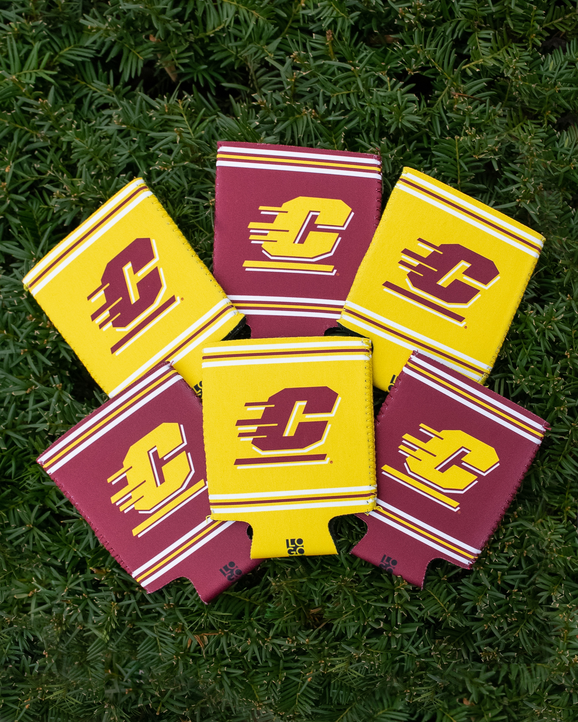 Action C Maroon & Gold 6 Piece Koozie Party Pack