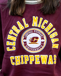 Central Michigan Chippewas Action C Maroon & Gray Crewneck Sweatshirt