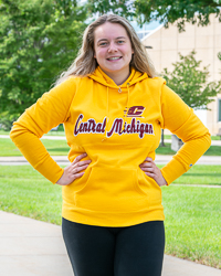 Action C Central Michigan Script Gold Women's Hoodie