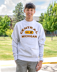 Central Michigan 1892 Action C Ash Crewneck Sweatshirt