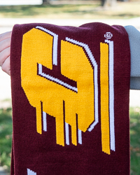 Central Michigan Action C Maroon & Gold Reversible Knit Scarf