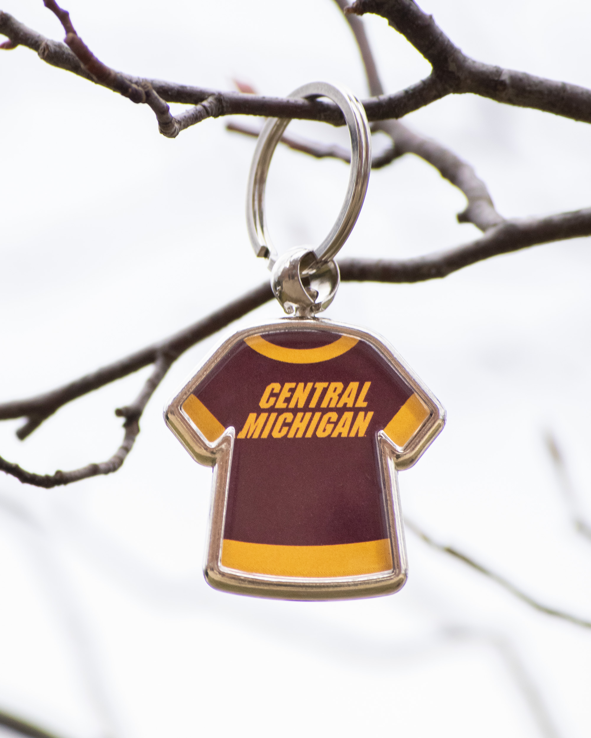 Central Michigan Maroon & Gold Double-Sided T-Shirt Key Chain