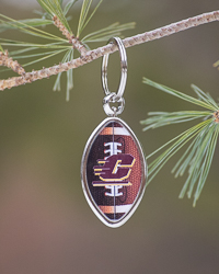 Action C Silver Football Keychain