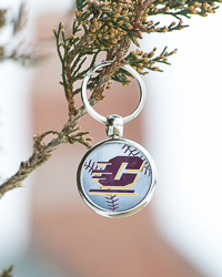 Action C Silver Baseball Key Chain