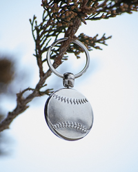 Action C Silver Baseball Key Chain