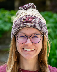 Action C Cream & Maroon Fleece Lined Knit Pom Hat