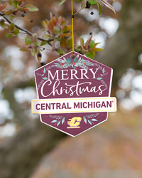 Central Michigan Action C Maroon Badge Holiday Ornament