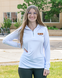 CMU Chippewas Women's White ¼ Zip