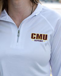 CMU Chippewas Women's White ¼ Zip