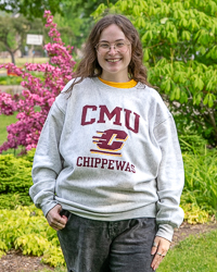 CMU Chippewas Action C Ash Crewneck Sweatshirt