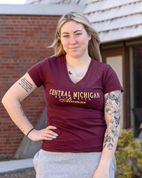 Central Michigan University Alumni Maroon Women's V-Neck T-Shirt
