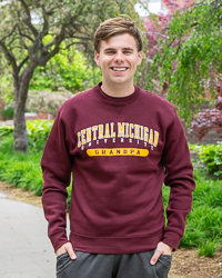 Central Michigan University Grandpa Maroon Crewneck Sweatshirt