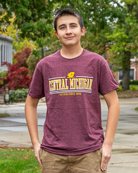 Action C Central Michigan Established 1892 Heather Maroon T-Shirt