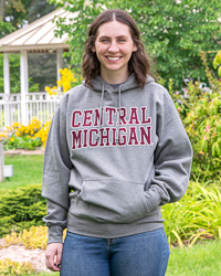 Central Michigan Block Text Appliqué Graphite Hoodie