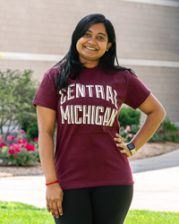 Central Michigan Shadow Block Text Maroon T-Shirt