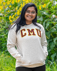 CMU Block Letters Women's Oatmeal Crewneck Sweatshirt