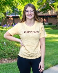 Central Michigan University Chippewas Sun Ray Yellow Women's T-Shirt