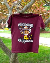 Central Michigan Chippewas Football Character Maroon Youth Graphic T-Shirt