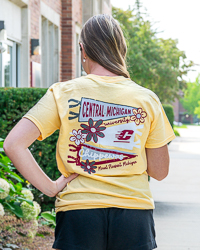 Central Michigan Chippewas Mount Pleasant Michigan Gold Graphic T-Shirt