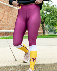 Action C CMU Maroon & Gold Color Block Women's Leggings