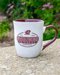 Action C Central Michigan University Chippewas White & Maroon Speckled Mug