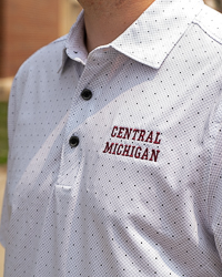 Central Michigan Double Dot Print Charcoal Polo