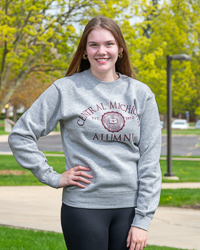 Central Michigan Alumni with Seal Oxford Gray Crewneck Sweatshirt