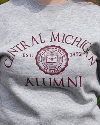 Central Michigan Alumni with Seal Oxford Gray Crewneck Sweatshirt