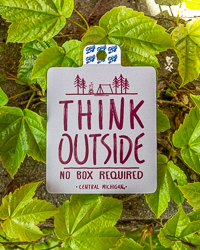 Central Michigan Think Outside No Box Required Gray Sticker