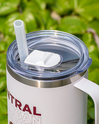 Central Michigan University Est. 1892 White Stainless Steel Travel Mug