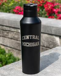 Central Michigan Black Stainless Steel 20 oz. Sport Canteen