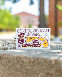 Julia Gash White CMU Key Chain