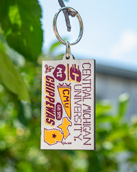 Julia Gash White CMU Key Chain