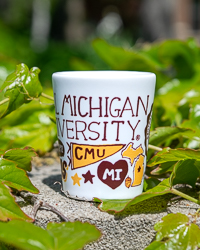 Julia Gash White CMU Ceramic Shot Glass