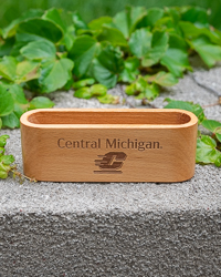 Central Michigan Action C Beechwood Business Card Holder