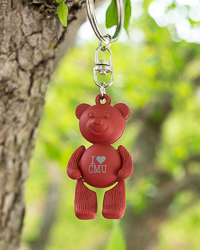 I Love CMU Red Bear Key Chain